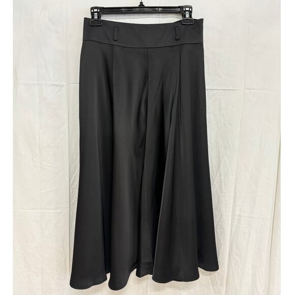 NWT Commense High Waisted Straight Cut Pleated Midi Skirt Black Women's Size S - Picture 1 of 3